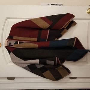Burberry multi color block blanket poncho lambswool and cashmere